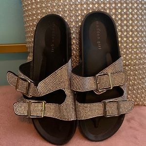 NWOT Madden Girl Bling Slides Size 9